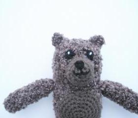 Plush Crochet Brown Bear, ready to ship.